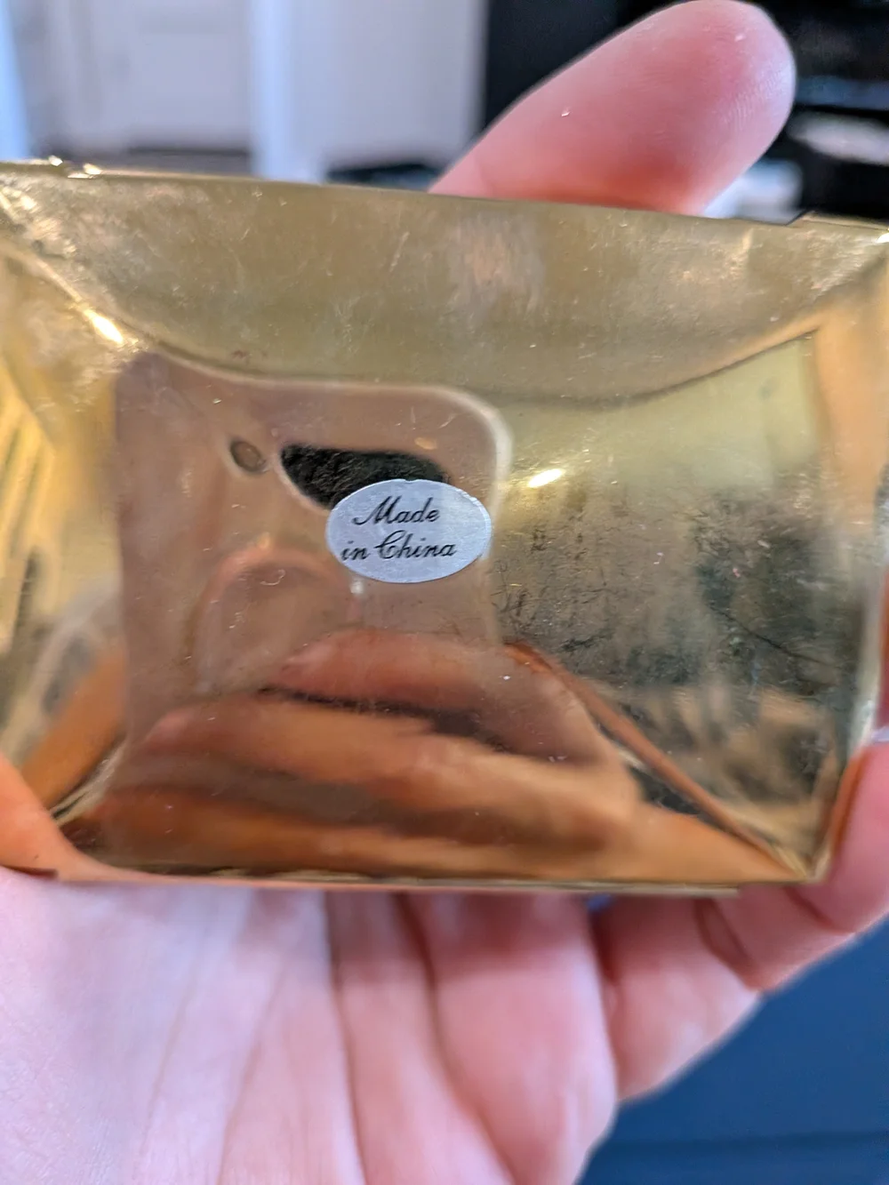 Vintage Gold Compact Mirror Shiny Envelope Style